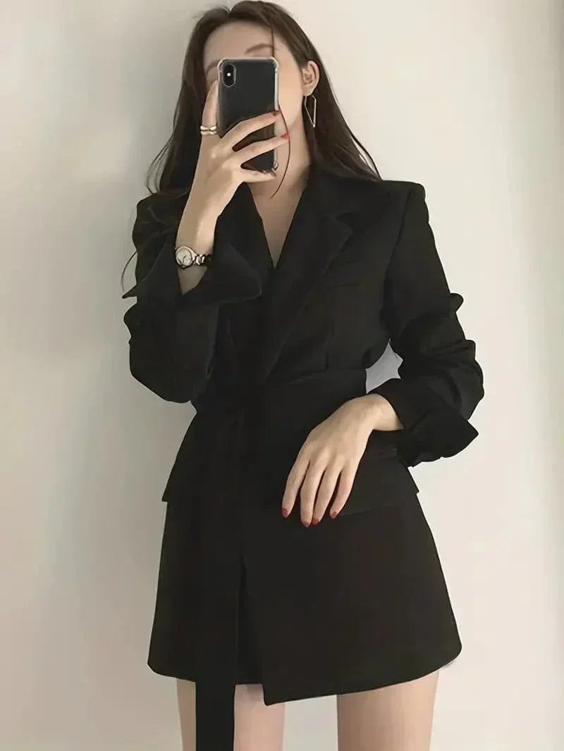 Women's Blazer Coat Wool Stylish Black
