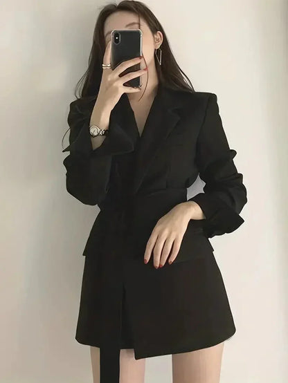 Women's Blazer Coat Wool Stylish Black