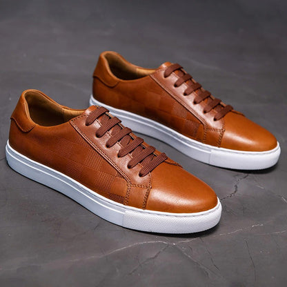Men's Lace-Up Sneakers Comfortable Low- Black