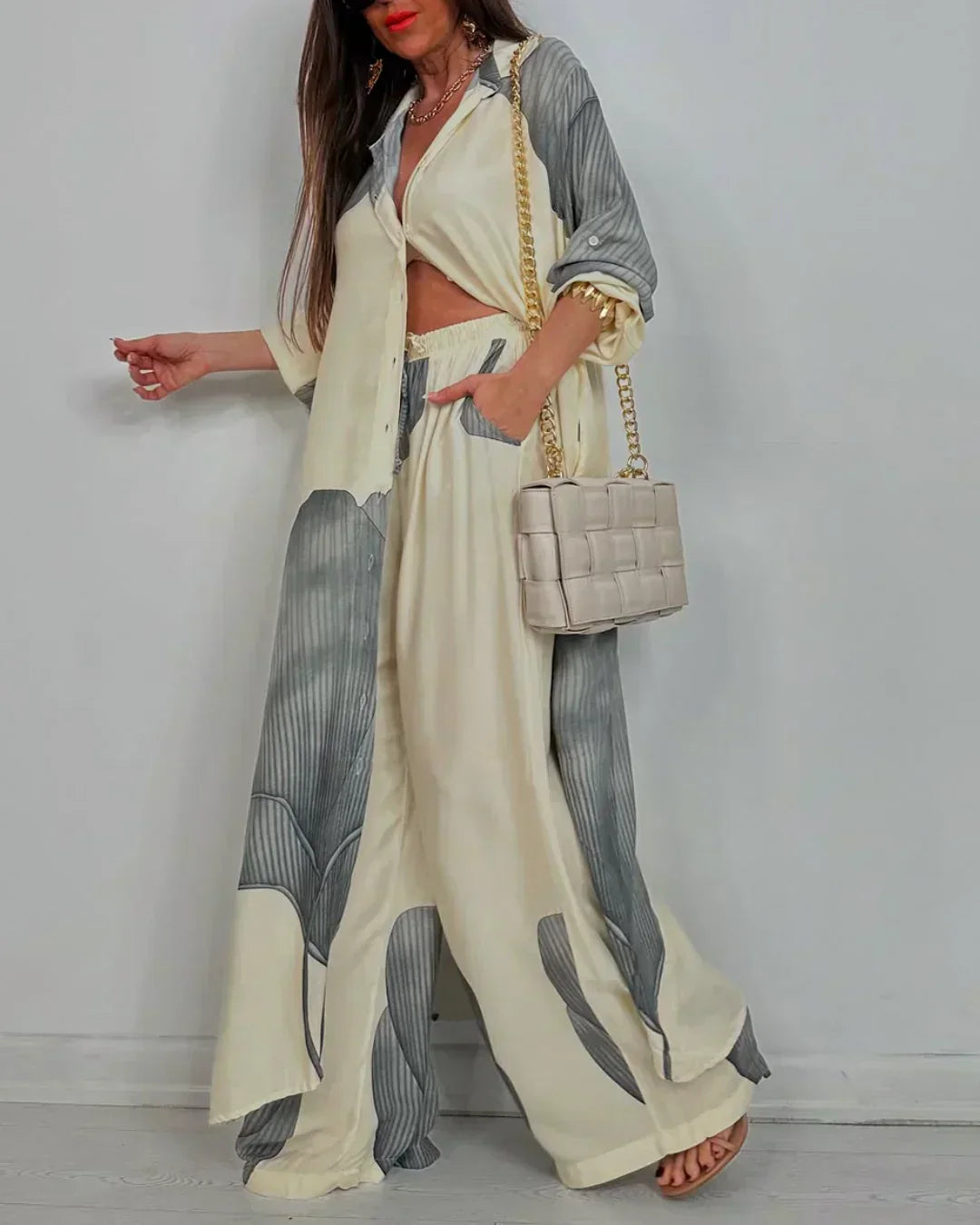 Women's Wide Leg Pantsuit Set - Vonnera