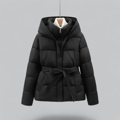 Women's Quilted Puffer Jacket Insulated Waterproof Black - Vonnera
