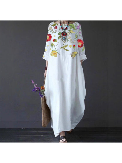 Women's Floral Maxi Dress Flowy Casual