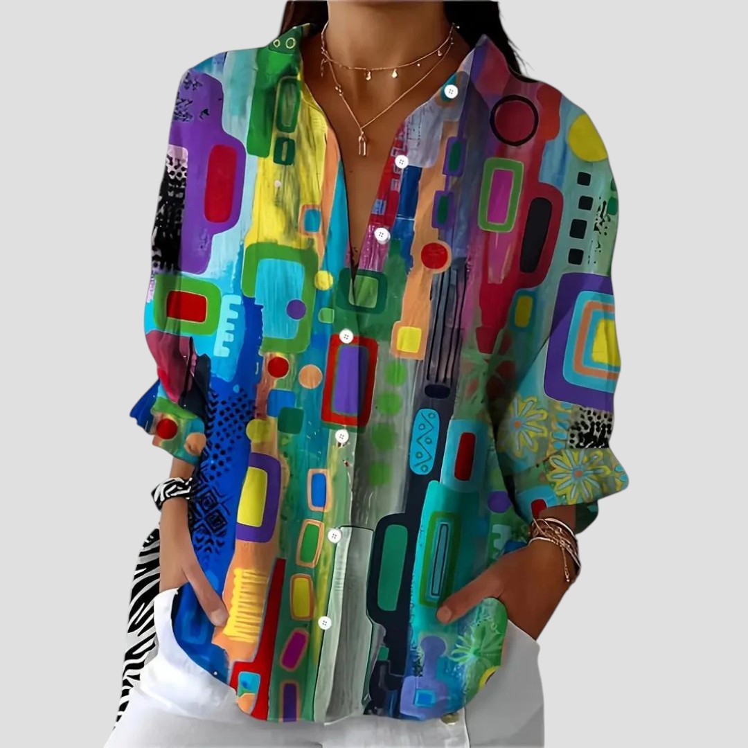 Women's Geometric Pattern Blouse - Vonnera
