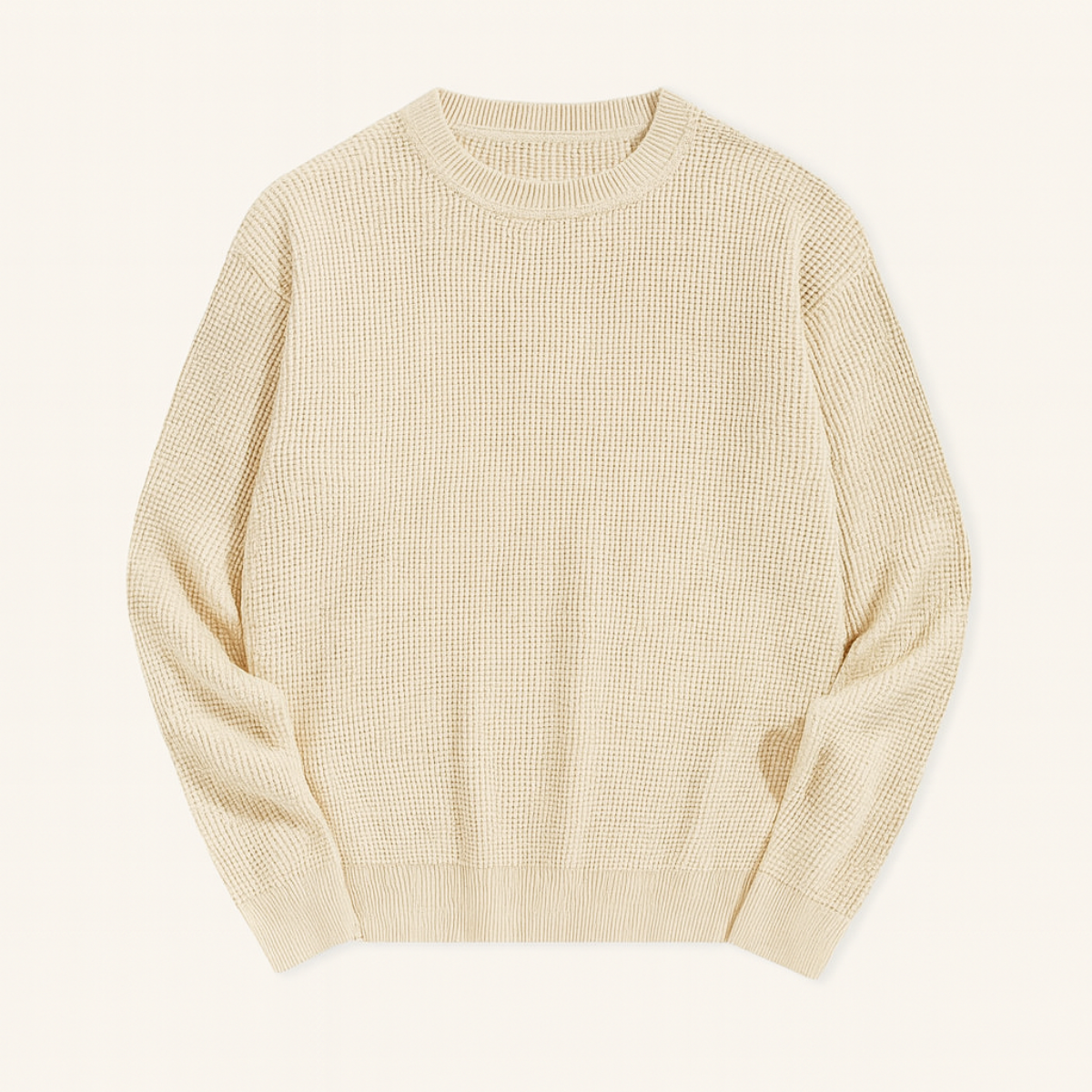 Men's Textured Crew Neck Knit Sweater - Vonnera