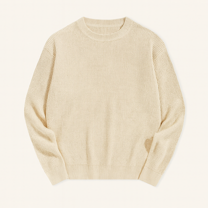 Men's Textured Crew Neck Knit Sweater - Vonnera