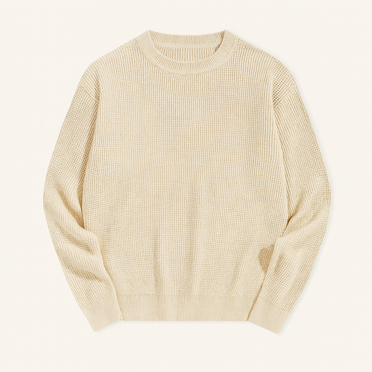 Men's Textured Crew Neck Knit Sweater - Vonnera