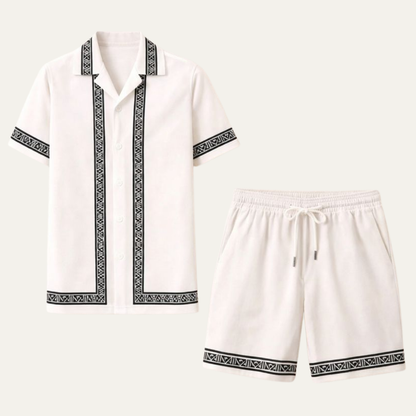 Men's Print Shirt And Shorts Set - Vonnera
