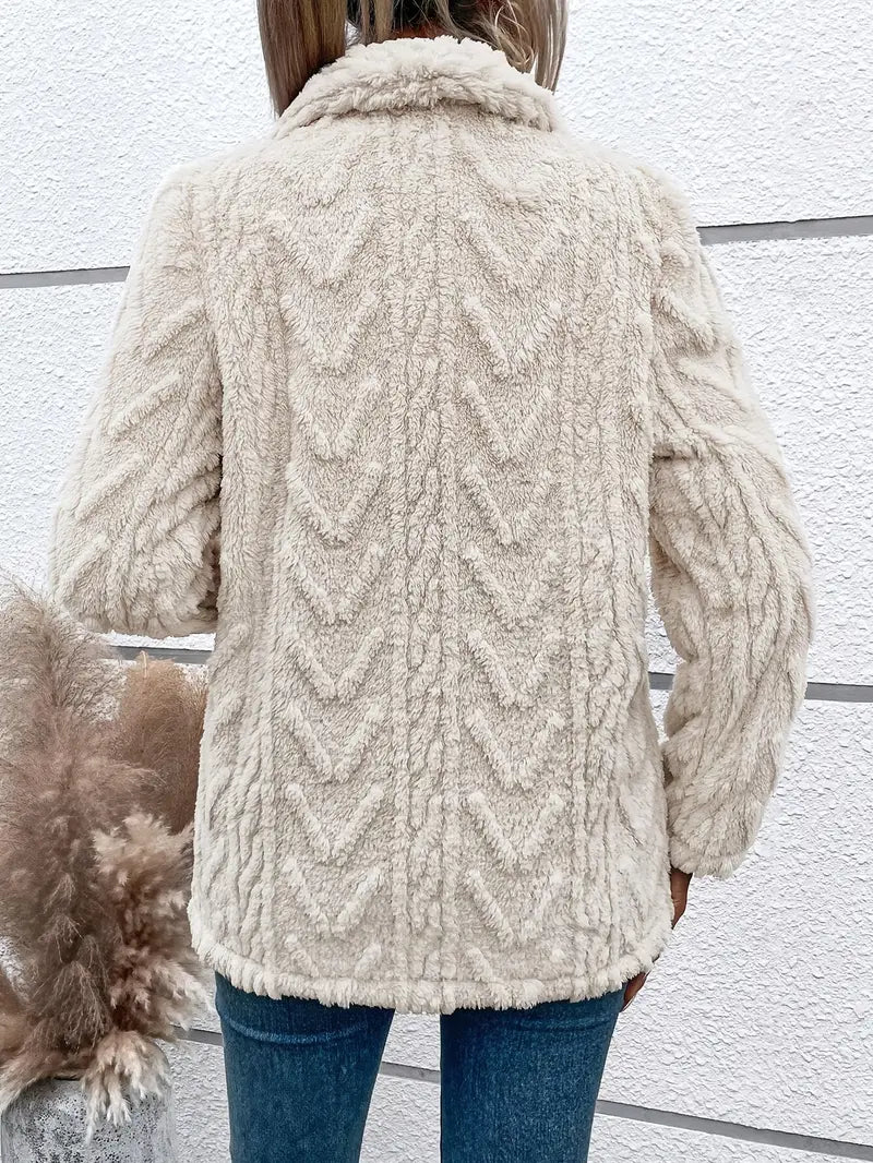 Women's White Fleece Jacket