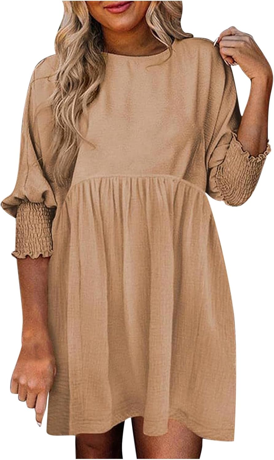 Women's Loose Fit Round Neck Summer Dress