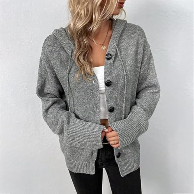 Women's Knit Cardigan Soft Relaxed Fit Beige