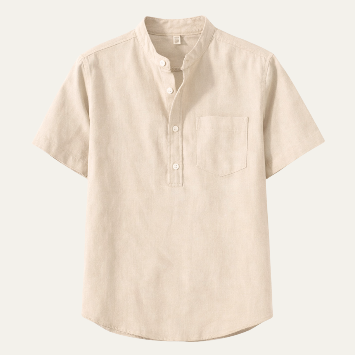 Men's Casual Henley Shirt Stand Collar Cotton - Vonnera