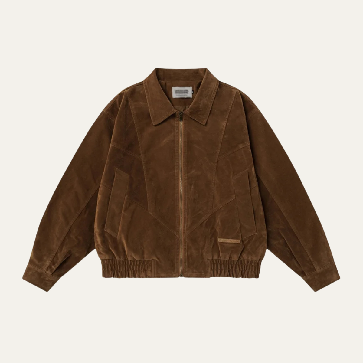 Men's Suede Bomber Jacket Zip Up Retro Style - Vonnera