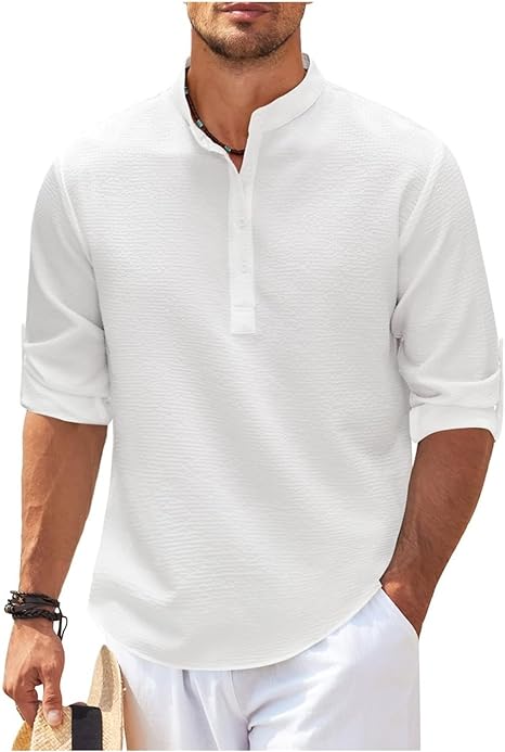 Men's Casual Cotton Shirt Relaxed Fit Lightweight