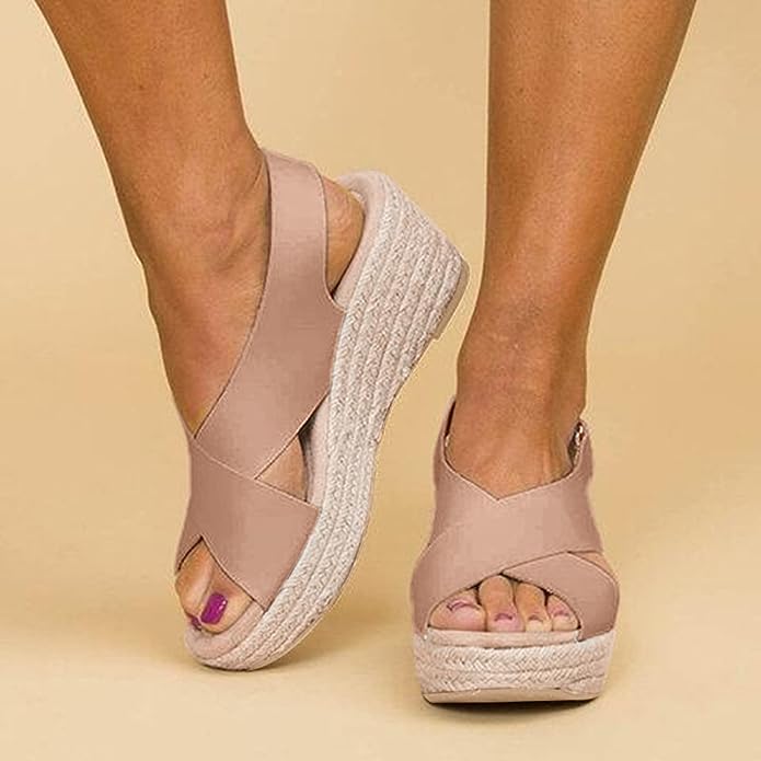 Women's Wedge Sandals Cross Straps