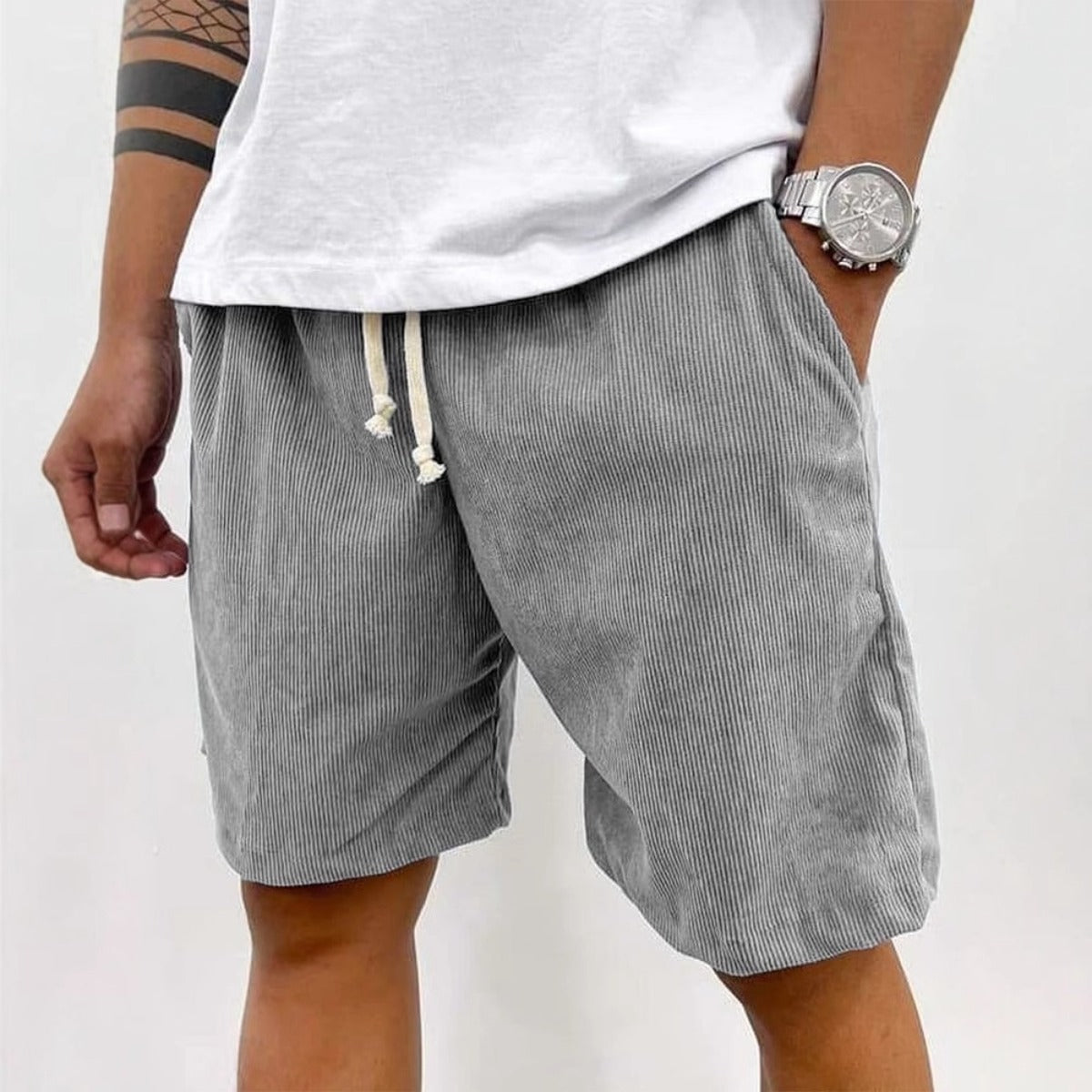 Men's Striped Shorts Drawstring Waist - Vonnera
