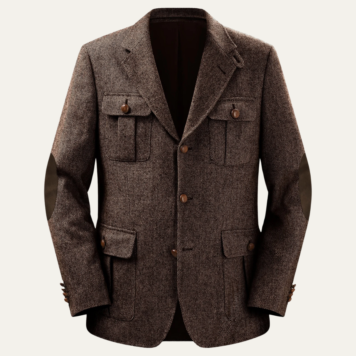 Men's Tweed Blazer Jacket with Elbow Patches