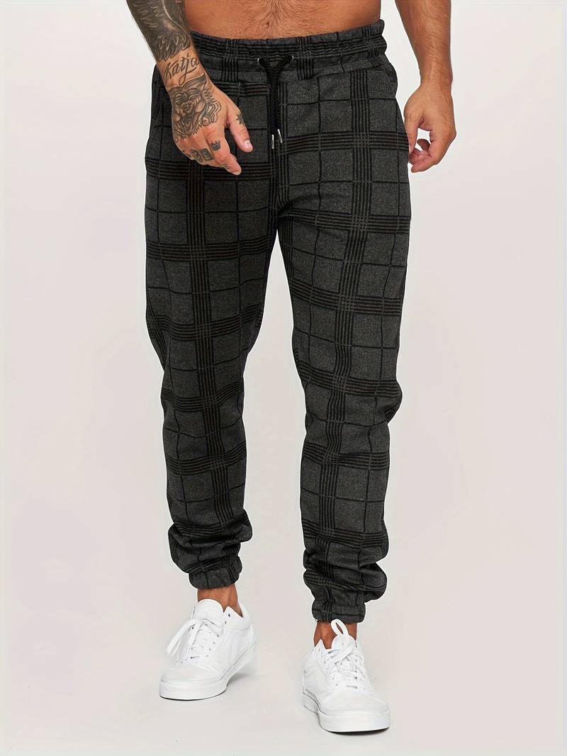 UrbanFit Men's Slim Fit Checkered Joggers - Vonnera