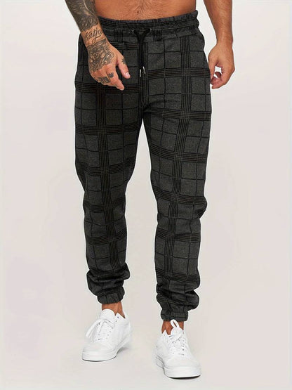 UrbanFit Men's Slim Fit Checkered Joggers - Vonnera