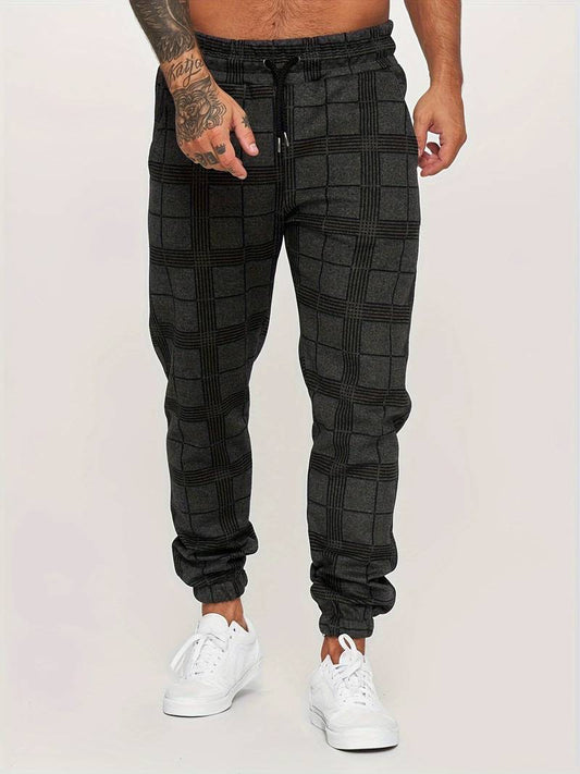 UrbanFit Men's Slim Fit Checkered Joggers - Vonnera