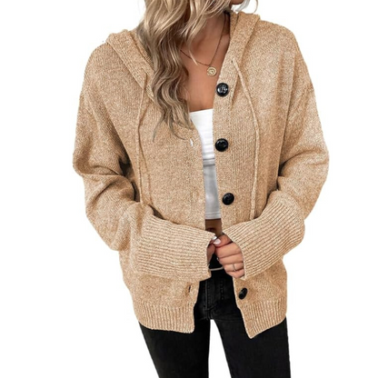 Women's Knit Cardigan Soft Relaxed Fit Beige