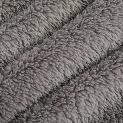 Men's Gray Fleece Hooded Bathrobe With Pockets