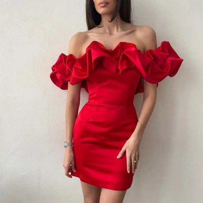 Ella  | Women Wedding Guest Ruffle Mini Dress