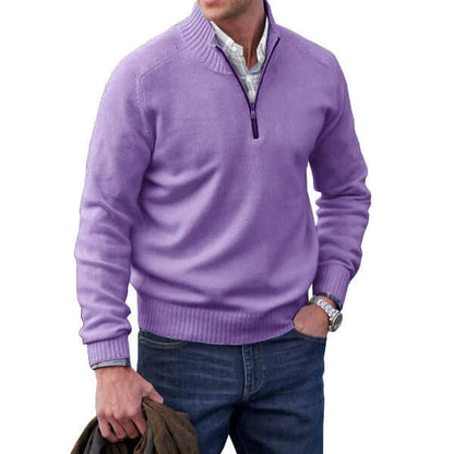 Men's Soft Knit Zip Pullover Sweater