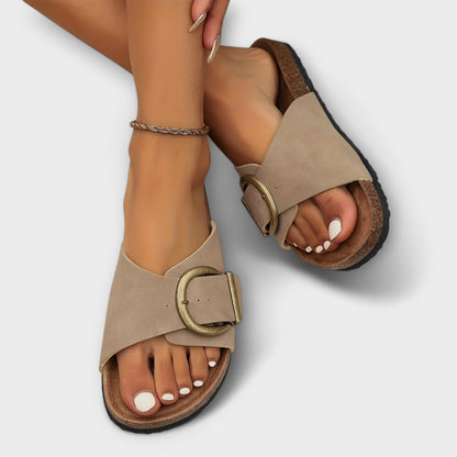 Women's Buckle Slide Sandals Open Toe