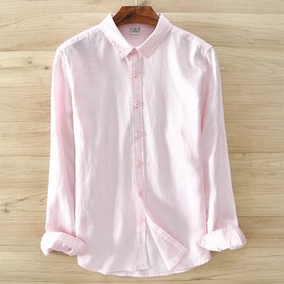 Men's Linen Casual Button Up Shirt