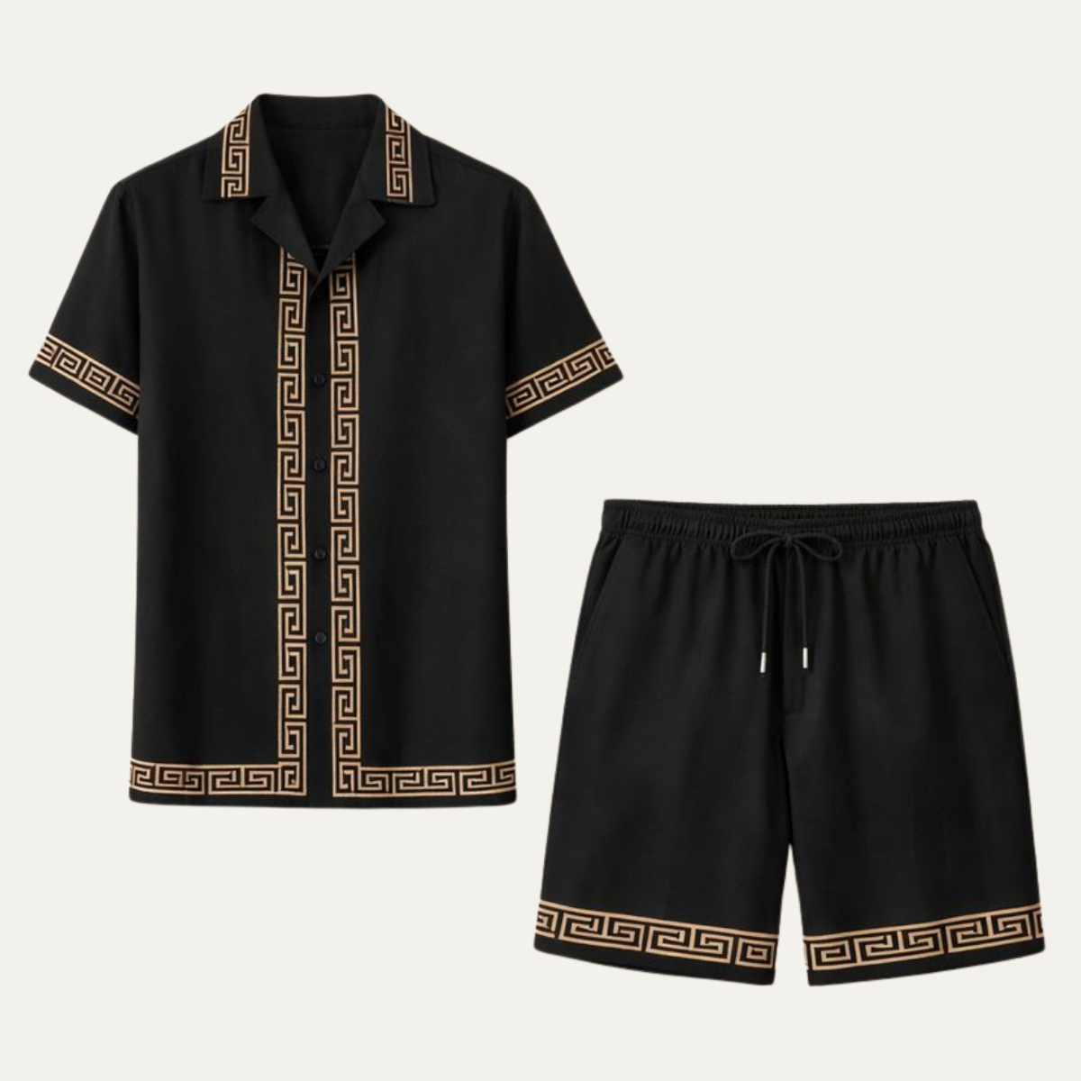 Mens Lightweight Print Shirt And Shorts Set - Vonnera