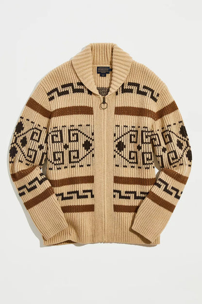Men's Zipper Cardigan Jacquard Knit Timeless Style