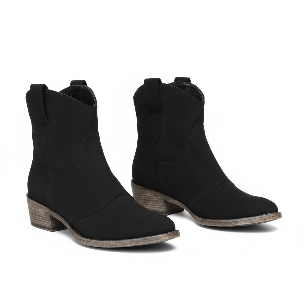 Women's Western Ankle Boots Pull On Heel
