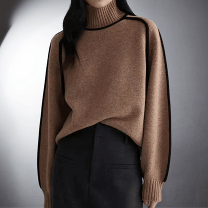 Women's Turtleneck Sweater Voluminous Sleeves