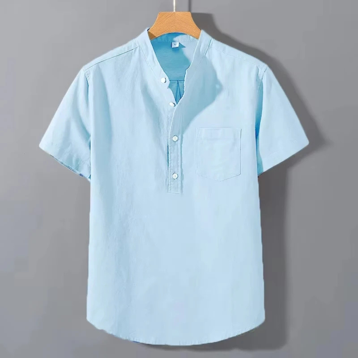 Piacenza Men's Cotton Summer Shirt Stand Collar