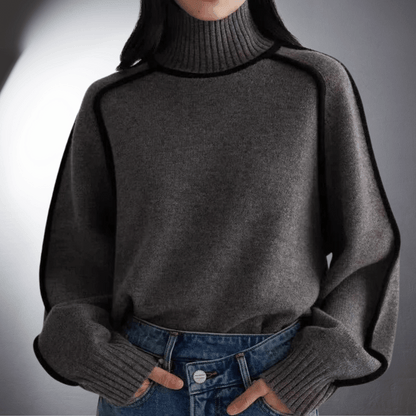 Women's Turtleneck Sweater Voluminous Sleeves