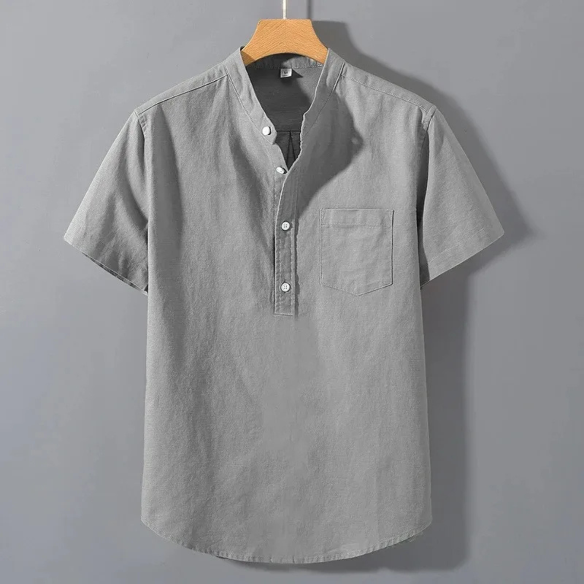 Piacenza Men's Cotton Summer Shirt Stand Collar