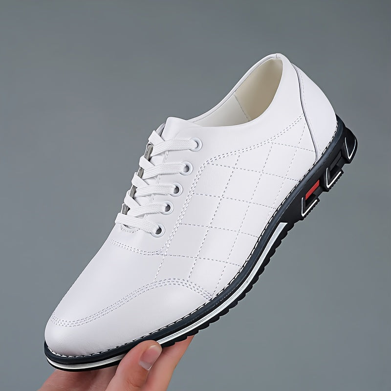 Men's Quilted Lace-Up Shoes Sport Sole Comfortable Casual