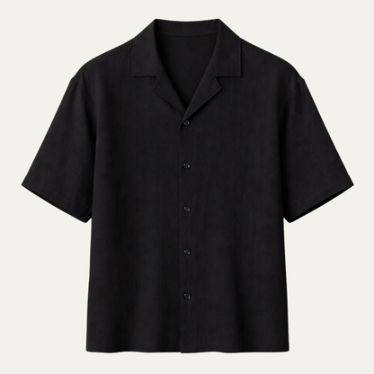 Men's Casual Button Up Shirt Loose Fit Cotton Turn Down Collar - Vonnera