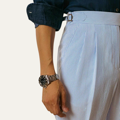 Men's High Waist Pleated Suit Pants