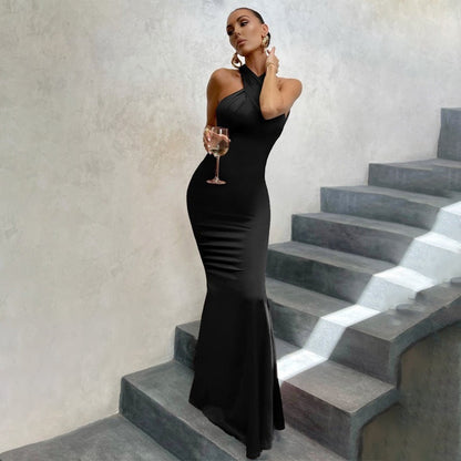 Women's Fishtail Evening Dress Open Back Fitted - Vonnera