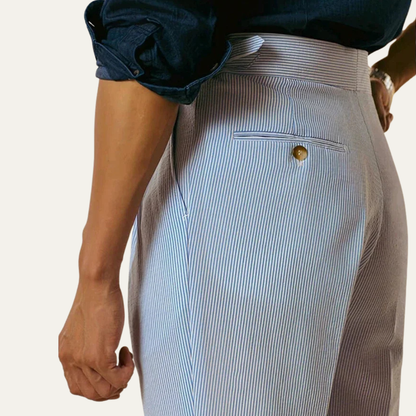 Men's High Waist Pleated Suit Pants