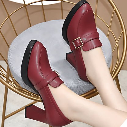 Women's Platform Heels Chunky Buckle
