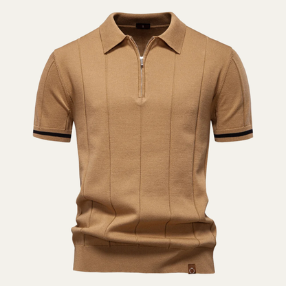 San Marino Men's Slim Fit Polo Zip Up Shirt - Vonnera