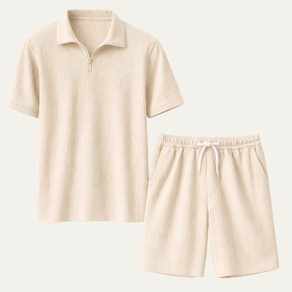 Men's Polo Shirt And Shorts Set Solid Color Casual - Vonnera