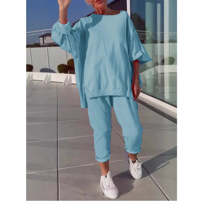 Women's Loungewear Set Loose Fit Pullover Pants