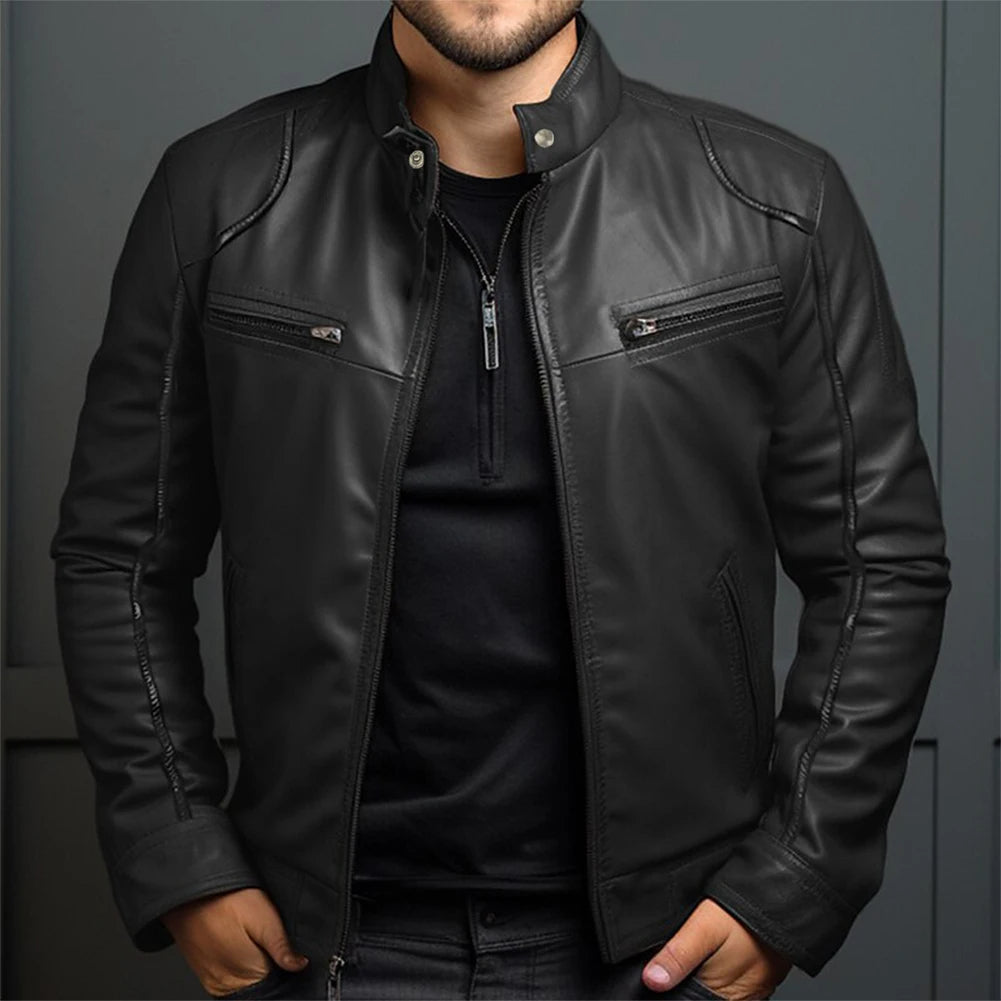 Men's Retro Motorcycle Jacket Vintage Leather Everyday Comfort