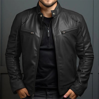 Men's Retro Motorcycle Jacket Vintage Leather Everyday Comfort
