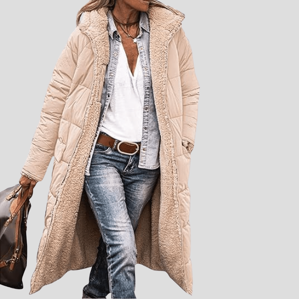 Women's Reversible Hooded Winter Coat Teddy Lining