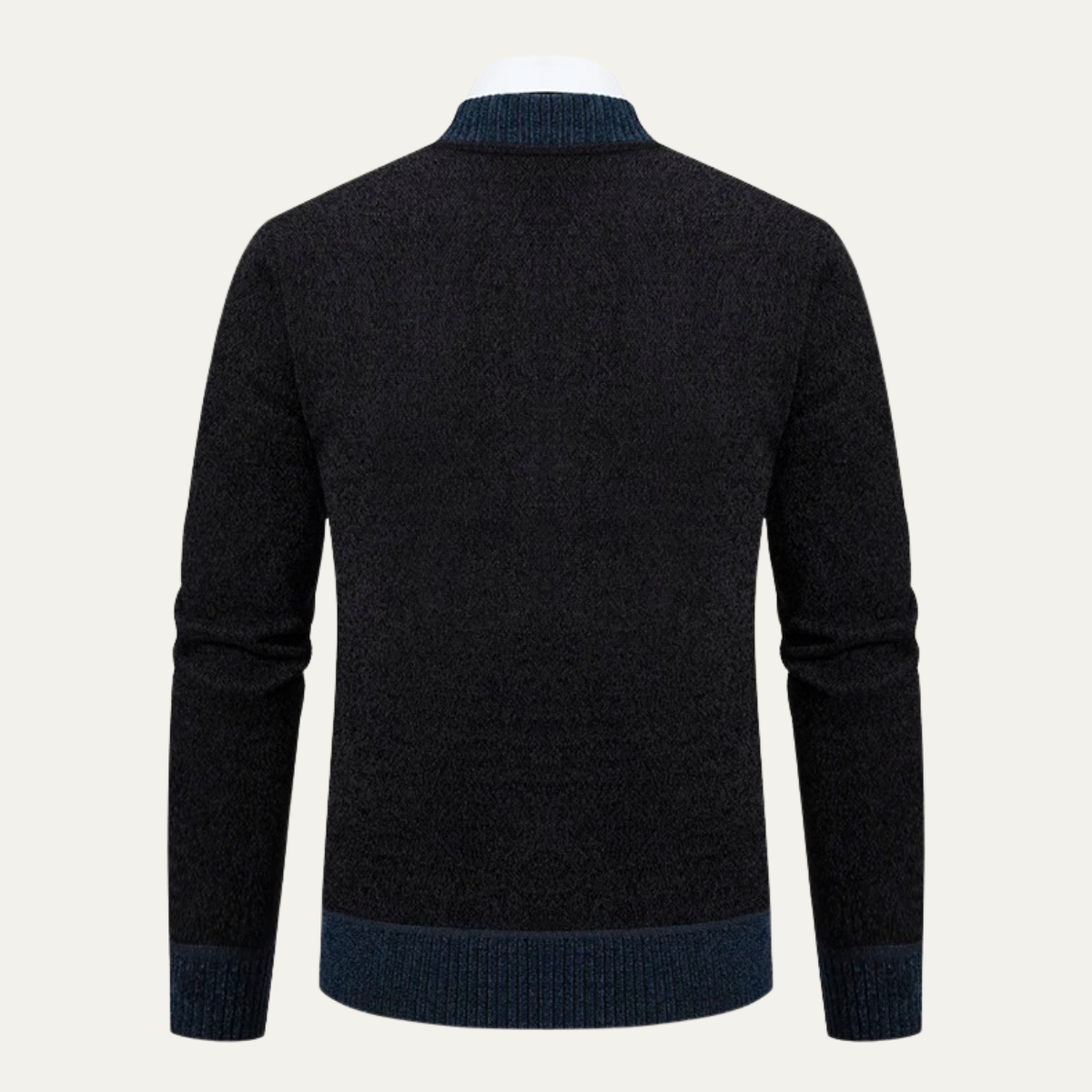 Men's Embroidered Knit Zip Sweater