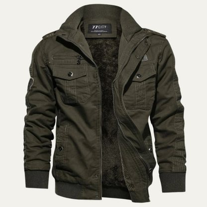 Men's Windproof Bomber Jacket Multi-Pocket Military Style